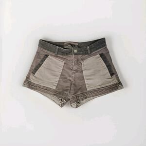 prAna Women's Cargo Shorts Size 0 Gray Cotton Canvas Pockets Button Closure